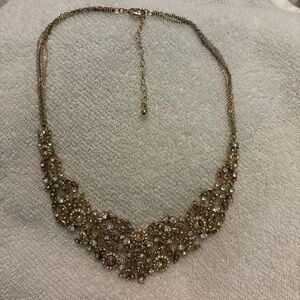 Elegant Gold Necklace with Crystal Accents
